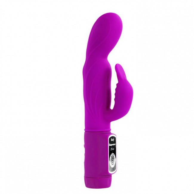 Лиловый вибратор с клиторальной стимуляцией Body Touch - 22,5 см., Baile