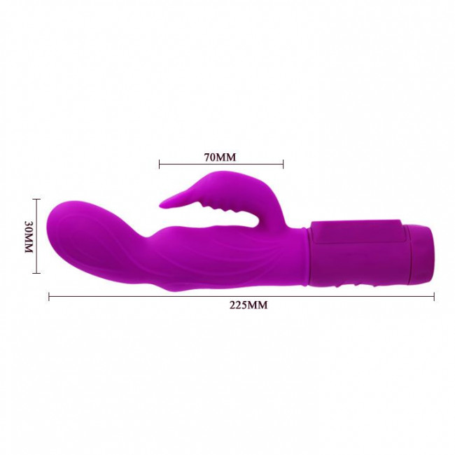 Лиловый вибратор с клиторальной стимуляцией Body Touch - 22,5 см., Baile