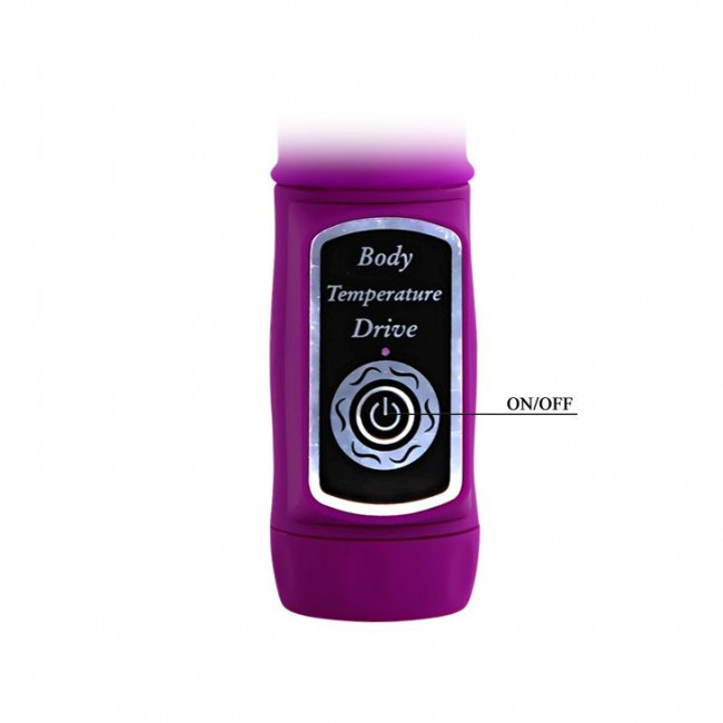 Лиловый вибратор с клиторальной стимуляцией Body Touch - 22,5 см., Baile