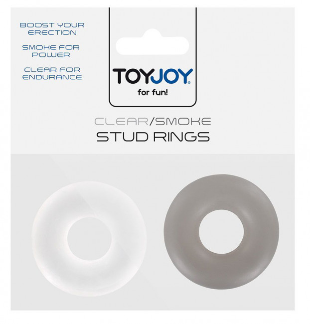 Комплект эрекционных колец STUD RINGS WHITE/BLACK , Toy Joy