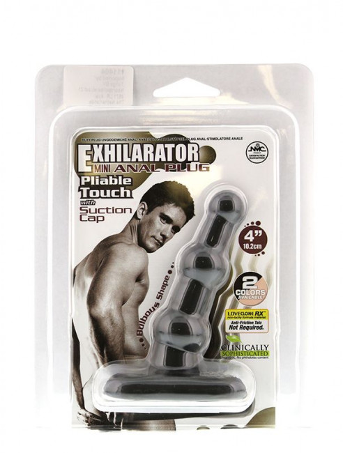 Чёрный анальный стимулятор с широким основанием EXHILARATOR ANAL PLUG 4 BLACK - 10,2 см., NMC