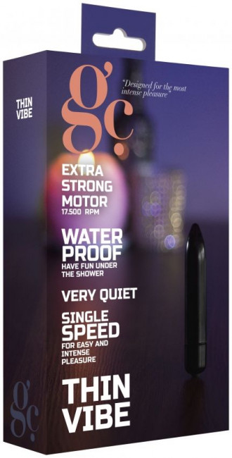 Чёрный мини-вибратор GC Thin Vibe - 8,7 см., Shots Media BV