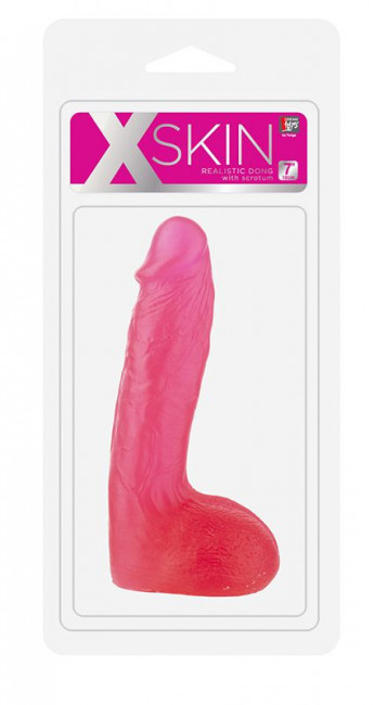 Розовый фаллоимитатор XSKIN 7 PVC DONG - 18 см., Dream Toys