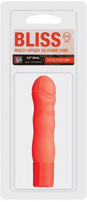 Оранжевый мини-вибромассажёр NEON BLISS VIBRATOR - 9 см., Dream Toys