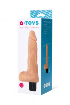 Телесный мультискоростной вибратор-реалистик A-toys - 19,8 см., A-toys