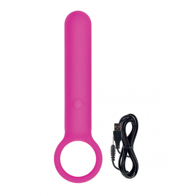 Розовый мини-вибратор с кольцом L3.5 Lust by JOPEN - 12,75 см., Jopen