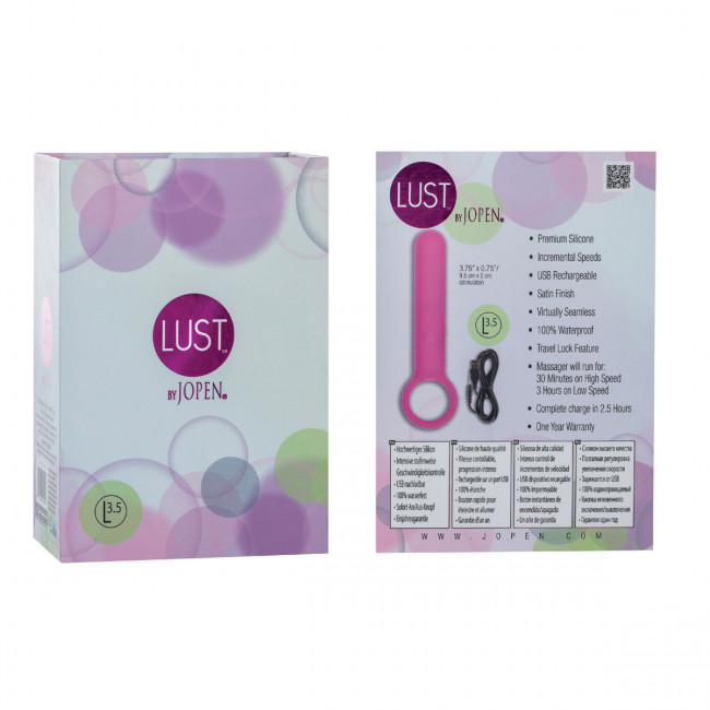 Розовый мини-вибратор с кольцом L3.5 Lust by JOPEN - 12,75 см., Jopen