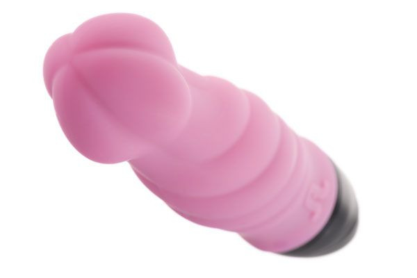 Розовый мини-вибратор Tornado с волнистым рельефом - 14,6 см., Adrien Lastic