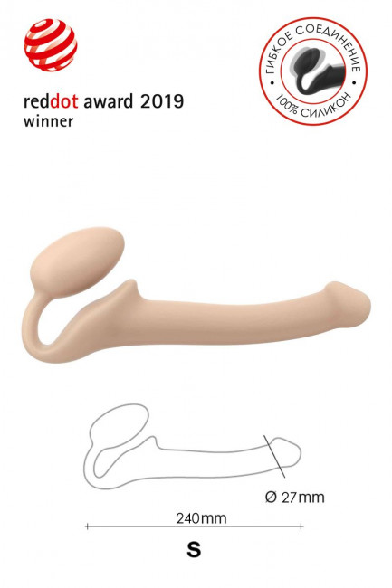 Телесный безремневой страпон Silicone Bendable Strap-On S Телесный безремневой страпон Silicone Bendable Strap-On S