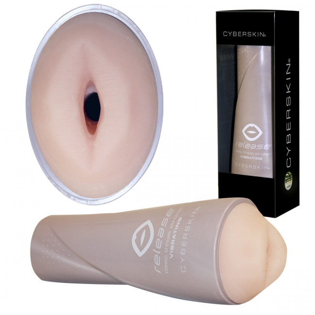Мастурбатор-ротик в тубусе Cyberskin Deep Throat с вибрацией, Topco Sales