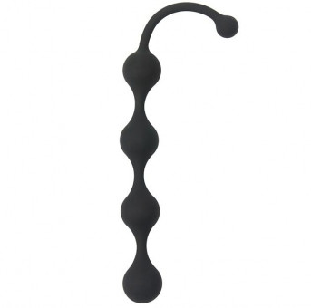 Чёрная анальная цепочка SEE YOU FOUR BEADS ANAL - 24 см., Dream Toys