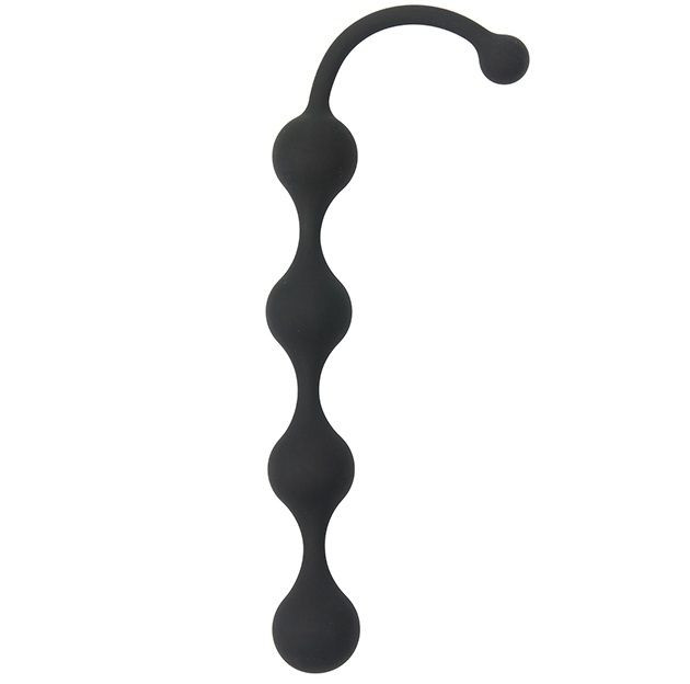 Чёрная анальная цепочка SEE YOU FOUR BEADS ANAL - 24 см., Dream Toys Чёрная анальная цепочка SEE YOU FOUR BEADS ANAL - 24 см., Dream Toys