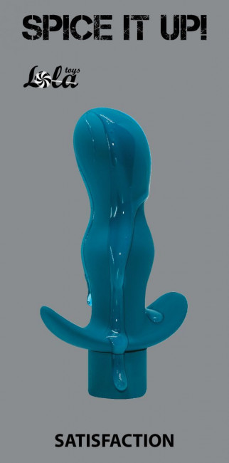 Бирюзовая анальная пробка с вибрацией Satisfaction - 11,5 см., Lola toys Бирюзовая анальная пробка с вибрацией Satisfaction - 11,5 см., Lola toys