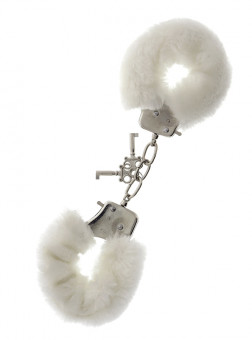 Металлические наручники с белой меховой опушкой METAL HANDCUFF WITH PLUSH WHITE, Dream Toys