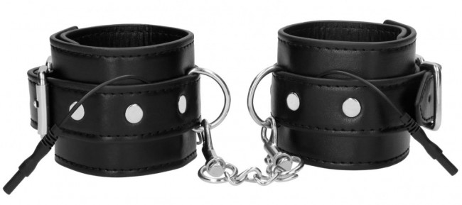 Черные наручники с электростимуляцией Electro Handcuffs Черные наручники с электростимуляцией Electro Handcuffs