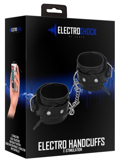 Черные наручники с электростимуляцией Electro Handcuffs Черные наручники с электростимуляцией Electro Handcuffs