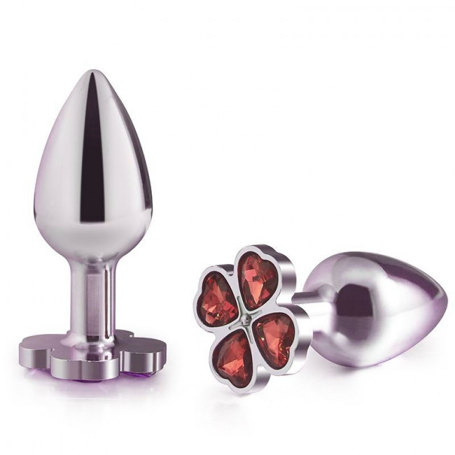 Серебристая пробка с цветком из красных сердечек - 7 см., 4sexdreaM