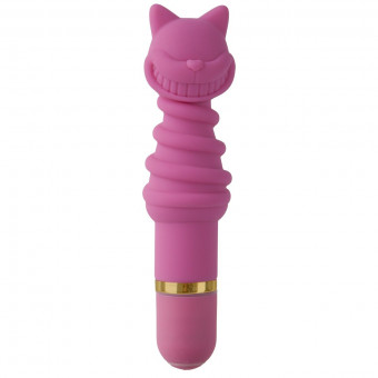 Рзовый 10-режимный вибромассажер The Kinky Kat - 14 см., Doc Johnson
