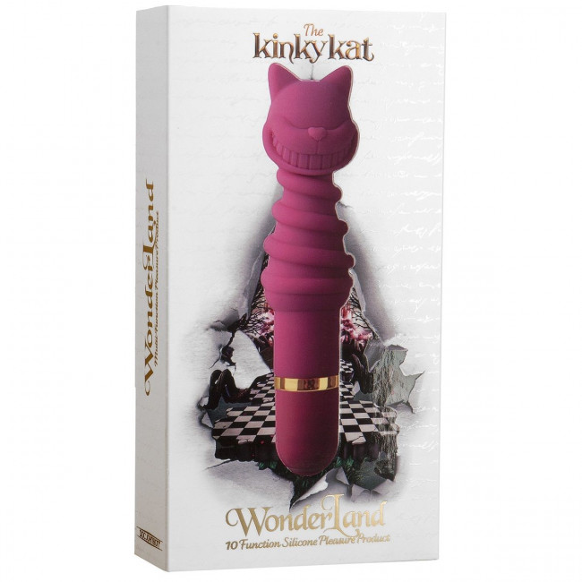 Рзовый 10-режимный вибромассажер The Kinky Kat - 14 см., Doc Johnson Рзовый 10-режимный вибромассажер The Kinky Kat - 14 см., Doc Johnson