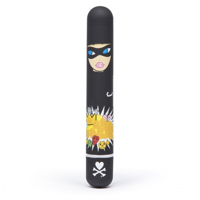 Чёрный вибратор CLASSIC VIBRATOR BLACK ROBBER WOMAN - 18,4 см., Tokidoki Чёрный вибратор CLASSIC VIBRATOR BLACK ROBBER WOMAN - 18,4 см., Tokidoki