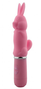Розовый вибростимулятор в форме кролика 10 Function Rabbit - 19 см., Howells