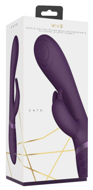 Фиолетовый вибромассажер-кролик Cato - 21,5 см. Фиолетовый вибромассажер-кролик Cato - 21,5 см.