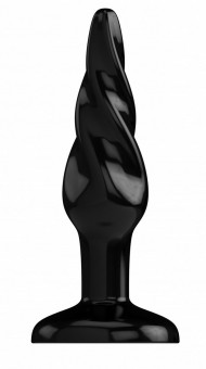 Чёрная анальная пробка Butt Plug Rounded 3 Inch - 7,6 см., Shots Media BV
