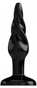 Черная витая анальная пробка Rounded 5 Inch - 12,7 см., Shots Media BV