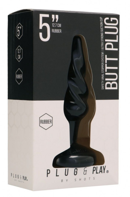 Черная витая анальная пробка Rounded 5 Inch - 12,7 см., Shots Media BV Черная витая анальная пробка Rounded 5 Inch - 12,7 см., Shots Media BV