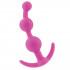 Розовая силиконовая анальная цепочка Booty Call - 13 см., California Exotic Novelties