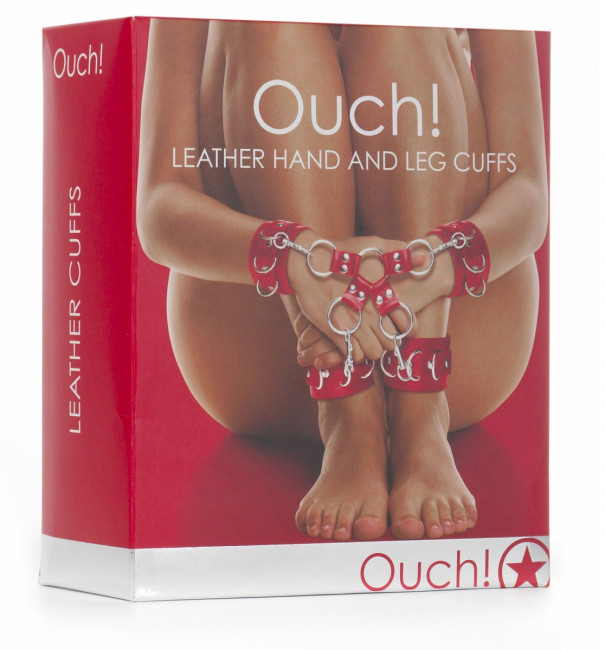 Красный комплект оков Hand And Legcuffs, Shots Media BV