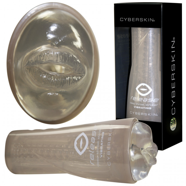 Прозрачный мастурбатор-ротик в тубусе Cyberskin Deep Throat с вибрацией , Topco Sales Прозрачный мастурбатор-ротик в тубусе Cyberskin Deep Throat с вибрацией , Topco Sales
