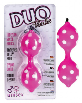 Розовые вагинальные шарики со смещенным центром тяжести DUO BALLS, Seven Creations