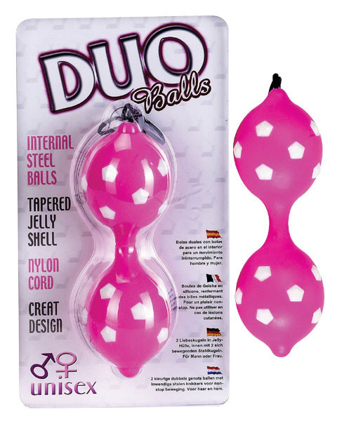 Розовые вагинальные шарики со смещенным центром тяжести DUO BALLS, Seven Creations