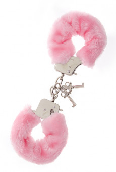 Металлические наручники с розовой меховой опушкой METAL HANDCUFF WITH PLUSH PINK, Dream Toys