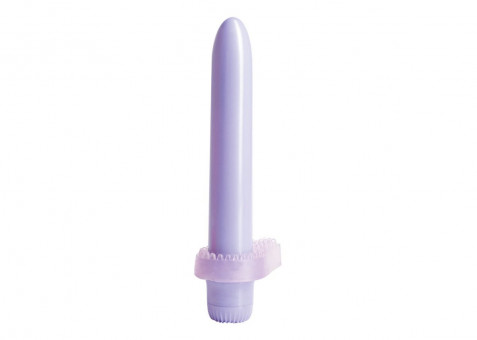 Сиреневый вибратор с эрекционным кольцом My First Vibe - 17 см., Topco Sales