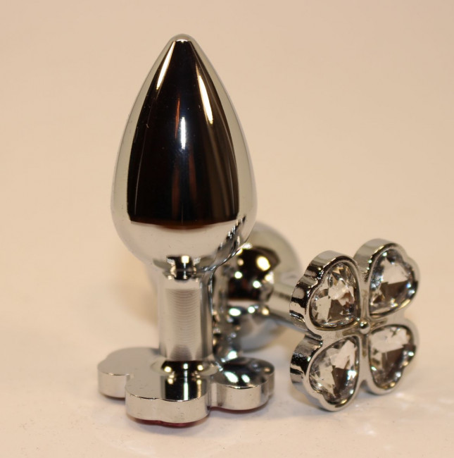 Серебристая пробка с цветком из прозрачных сердечек - 7 см., 4sexdreaM
