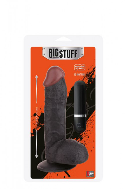Чёрный вибратор-реалистик BIGSTUFF 7.5INCH BLACK - 19 см., Dream Toys