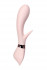 Нежно-розовый вибратор с клиторальным стимулятором Sinjoys CAT Vivi - 21,7 см., Sinjoys