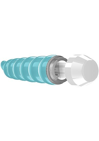 Бирюзовый фигурный вибратор Lacee с тонким кончиком - 15,5 см., Shots Media BV