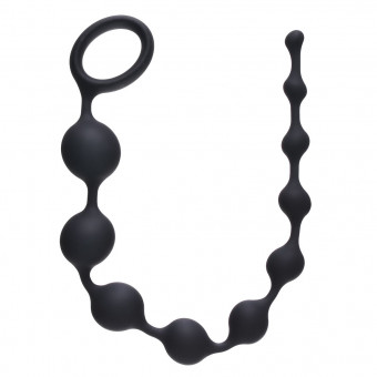 Чёрная анальная цепочка Long Pleasure Chain - 35 см., Lola toys