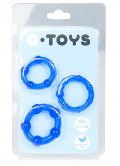 Набор из 3 синих эрекционных колец A-toys, A-toys