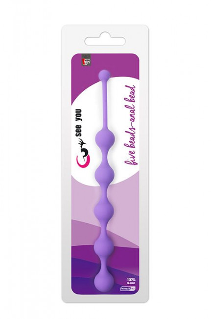 Фиолетовая анальная цепочка SEE YOU FIVE BEADS ANAL - 28,1 см., Dream Toys