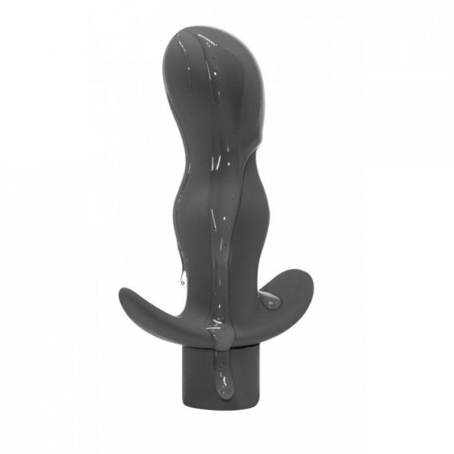 Серая анальная пробка с вибрацией Satisfaction - 11,5 см., Lola toys