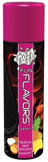 Разогревающий лубрикант Fun Flavors 4-in-1 Tropical Fruit Explosion с ароматом тропических фруктов - 316 мл., Wet International Inc. Разогревающий лубрикант Fun Flavors 4-in-1 Tropical Fruit Explosion с ароматом тропических фруктов - 316 мл., Wet International Inc.