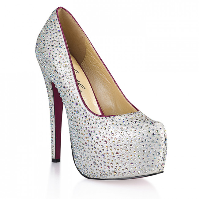 Туфли с серебристыми кристаллами Jewerly, Hustler Shoes