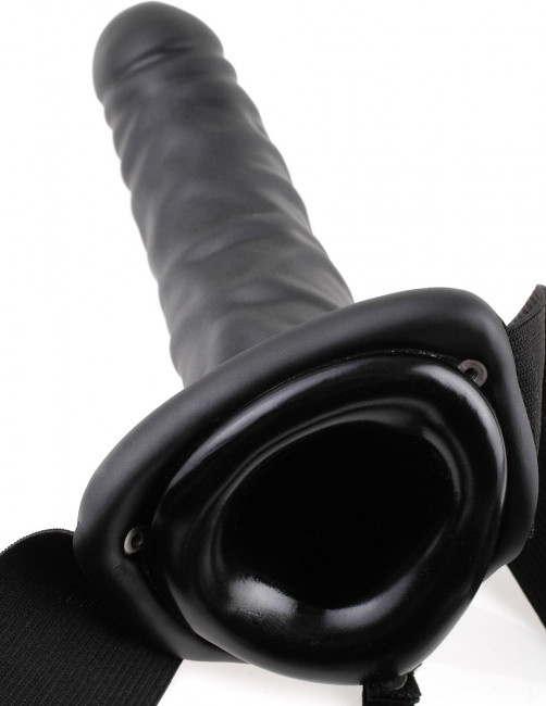 Фаллопротез с вибрацией Vibrating Hollow Strap-On - 20,3 см., Pipedream