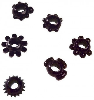 Чёрное эрекционное кольцо Joy Rings Black Magic, Toy Joy