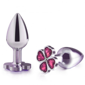 Серебристая пробка с цветком из розовых сердечек - 7 см., 4sexdreaM