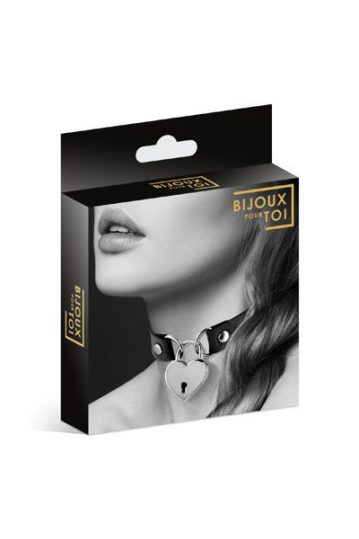 Черный чокер с замком в форме сердца, Bijoux Pour Toi Черный чокер с замком в форме сердца, Bijoux Pour Toi